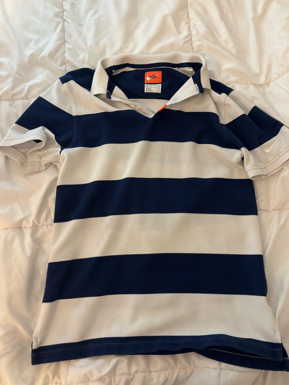 Nike blue and white polo